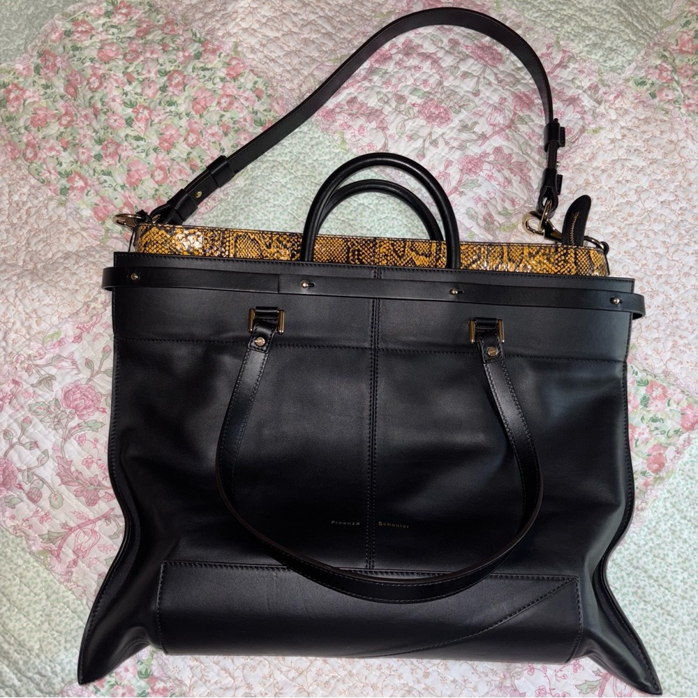 Authentic Proenza Schouler Large Ps19 Snakeskin Tote